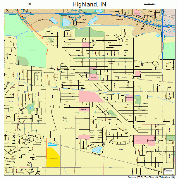 Highland, IN street map