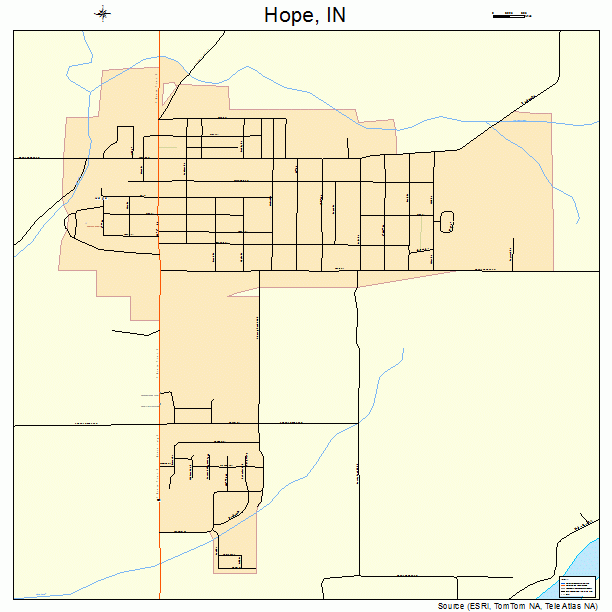 Hope, IN street map