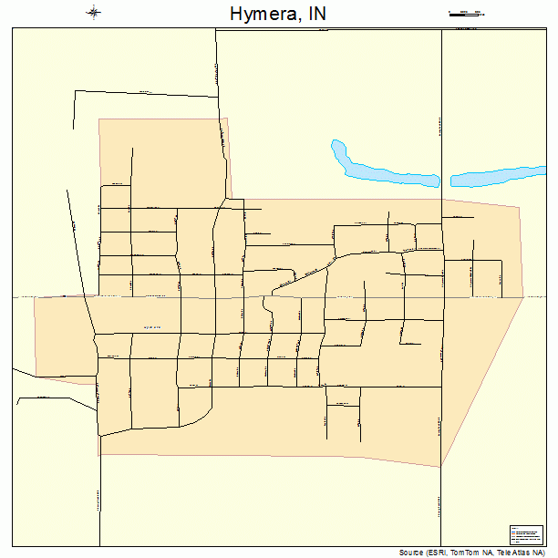 Hymera, IN street map
