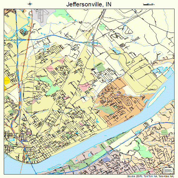 Jeffersonville, IN street map