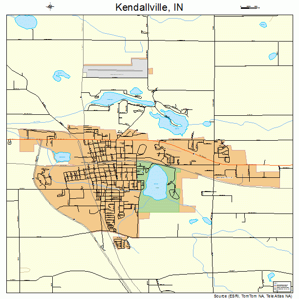 Kendallville, IN street map