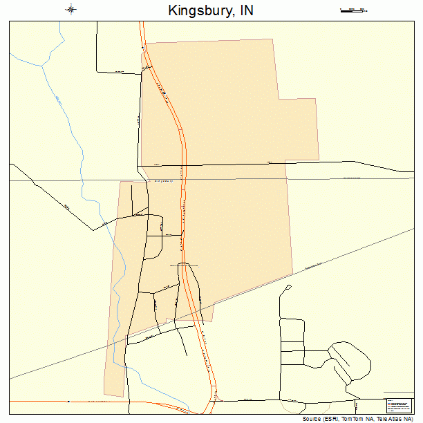 Kingsbury, IN street map
