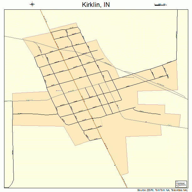 Kirklin, IN street map