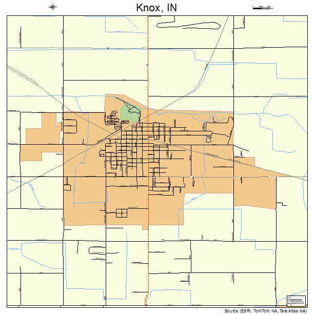 Knox, IN street map