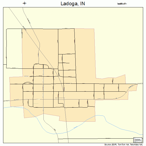 Ladoga, IN street map