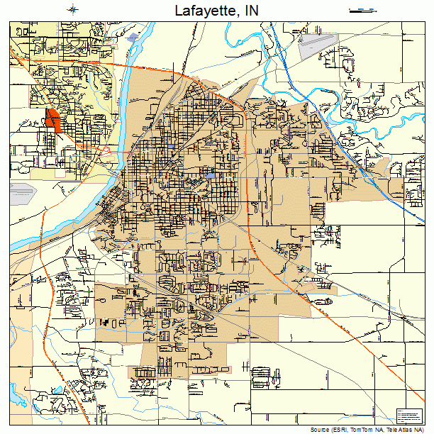 Lafayette, IN street map
