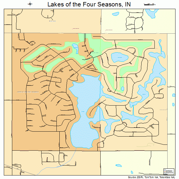 Lakes of the Four Seasons, IN street map