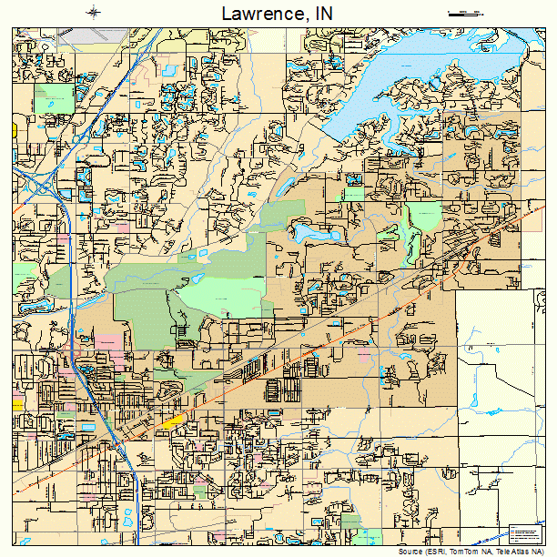 Lawrence, IN street map