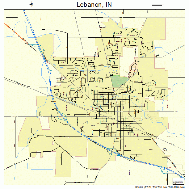 Lebanon, IN street map