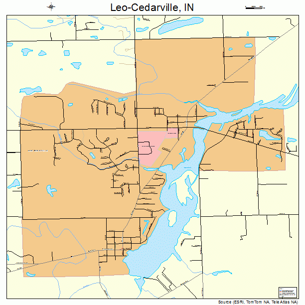 Leo-Cedarville, IN street map