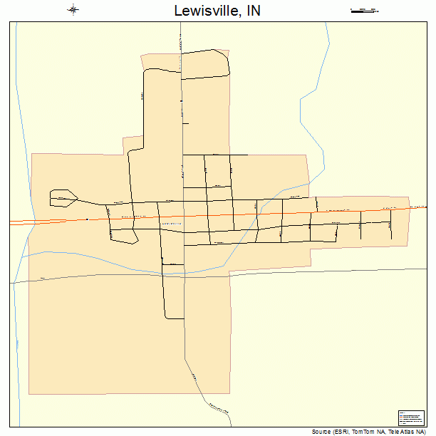 Lewisville, IN street map