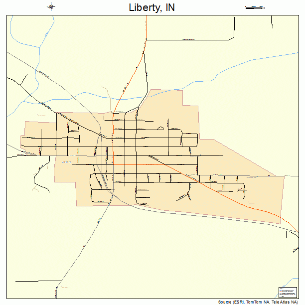 Liberty, IN street map