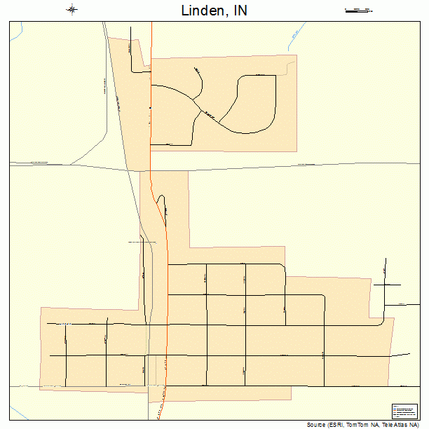 Linden, IN street map
