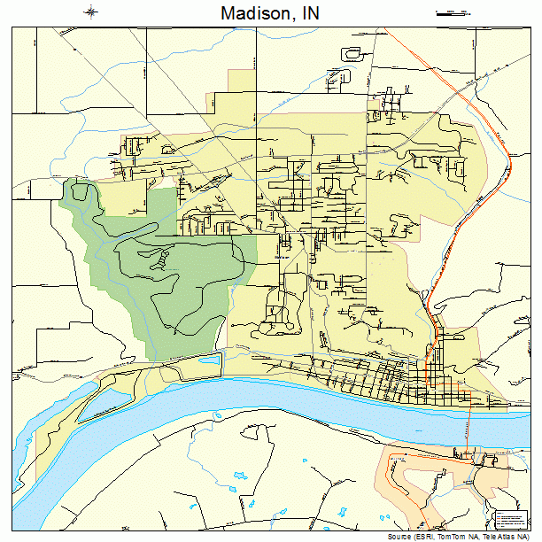 Madison, IN street map