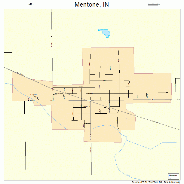 Mentone, IN street map