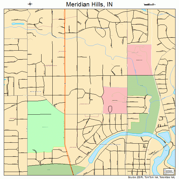 Meridian Hills, IN street map