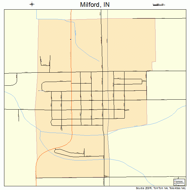 Milford, IN street map