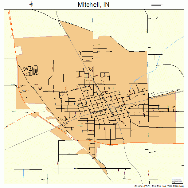Mitchell, IN street map