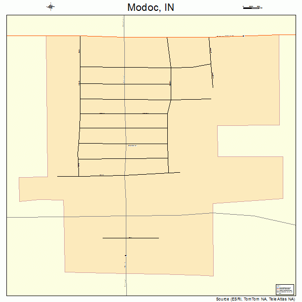 Modoc, IN street map