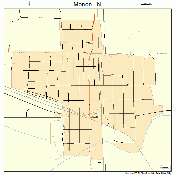 Monon, IN street map