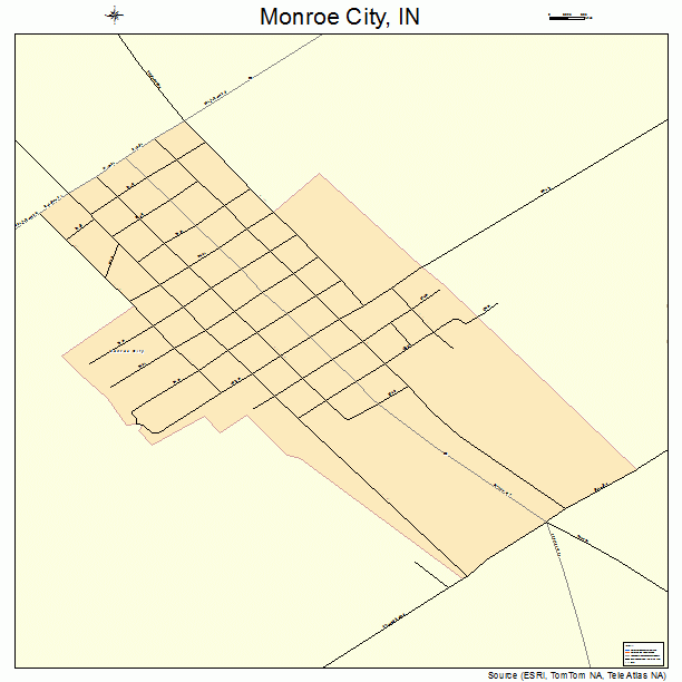 Monroe City, IN street map