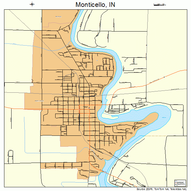 Monticello, IN street map