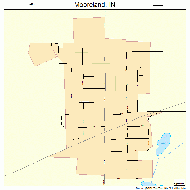 Mooreland, IN street map