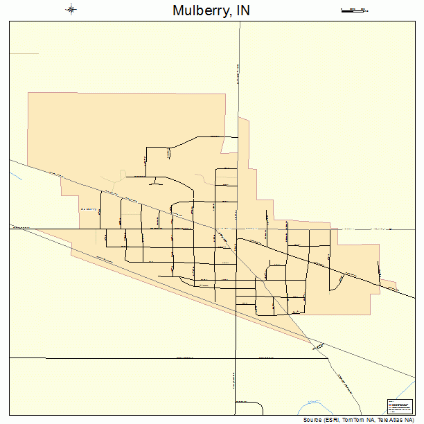 Mulberry, IN street map
