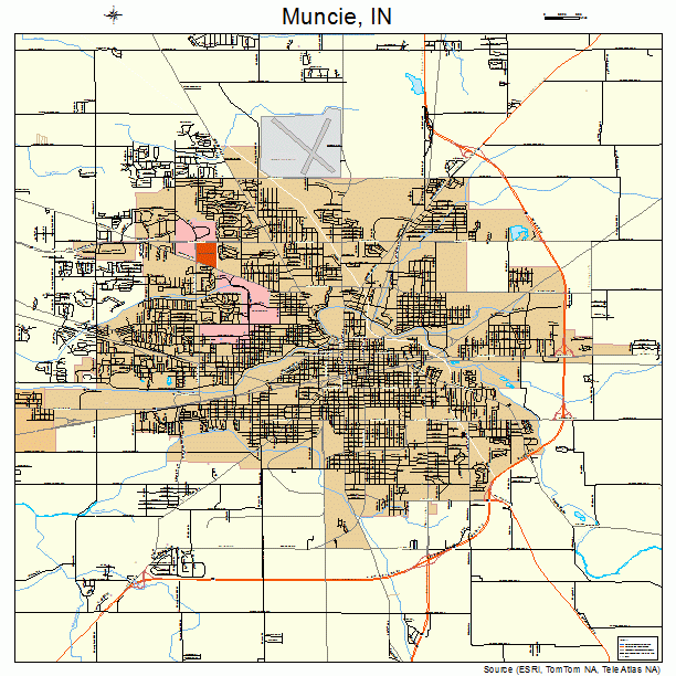 Muncie, IN street map