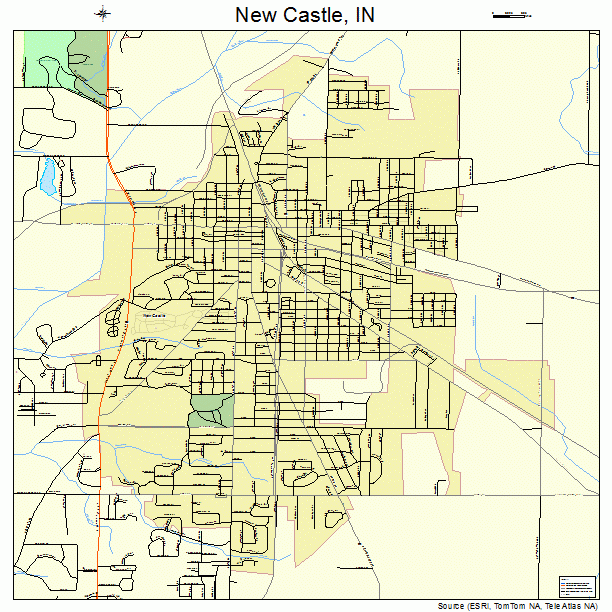 New Castle, IN street map