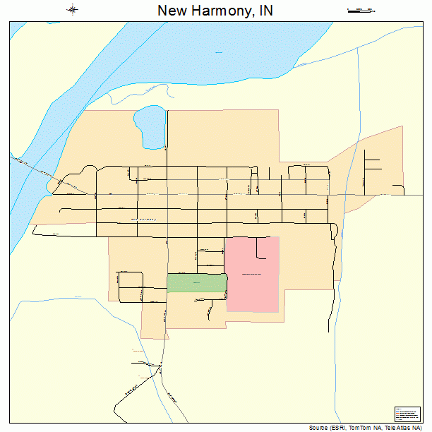 New Harmony, IN street map