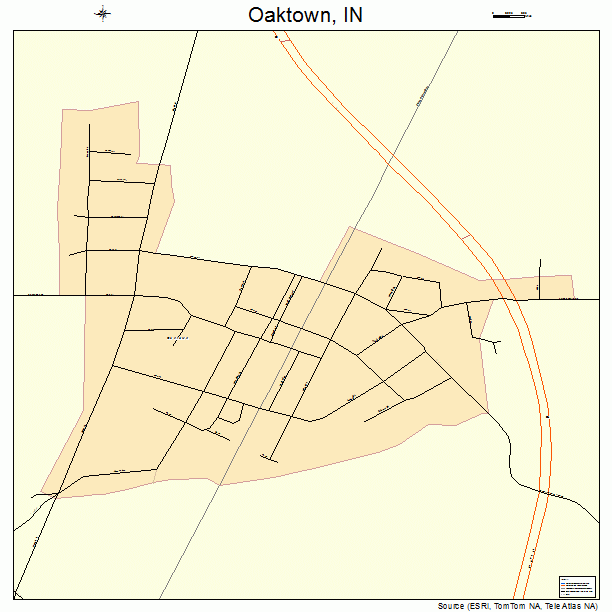 Oaktown, IN street map