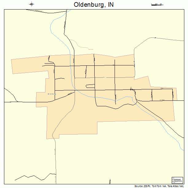 Oldenburg, IN street map