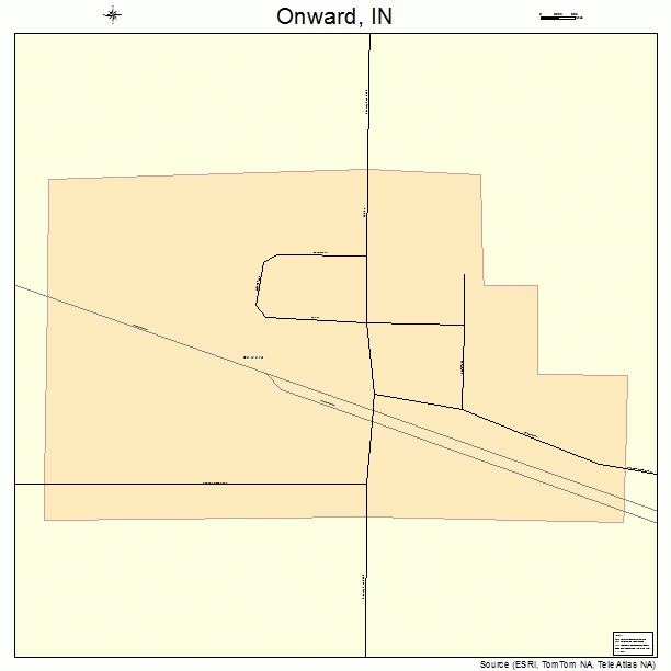 Onward, IN street map