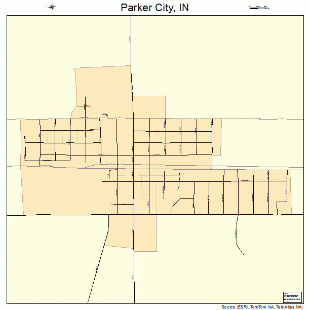 Parker City, IN street map