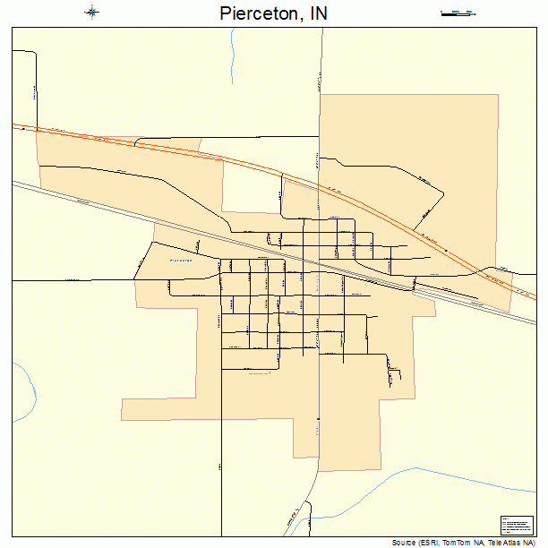 Pierceton, IN street map