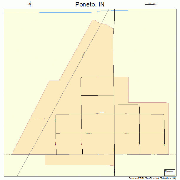 Poneto, IN street map