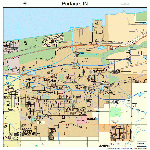Portage, IN street map