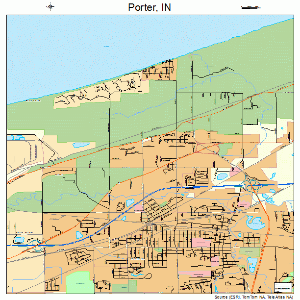 Porter, IN street map