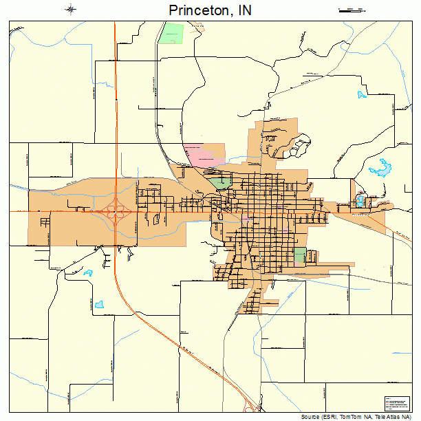 Princeton Indiana Street Map 1862046