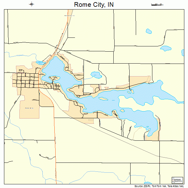 Rome City, IN street map
