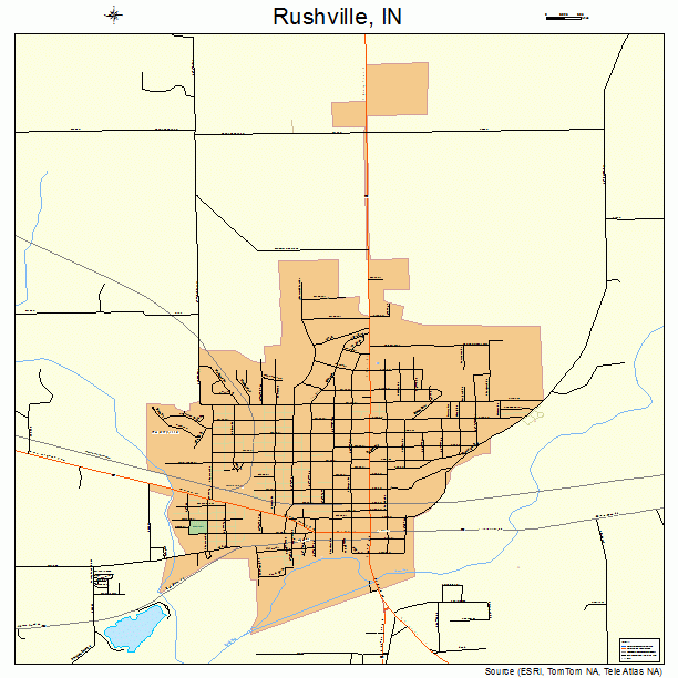 Rushville, IN street map