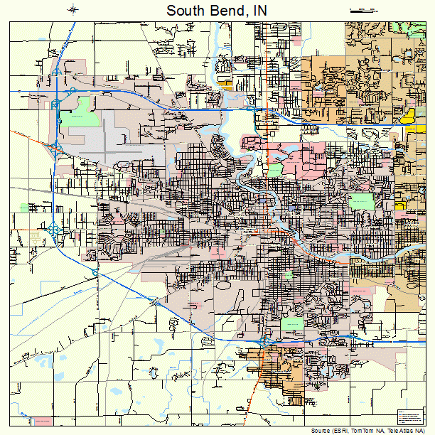 South Bend, IN street map