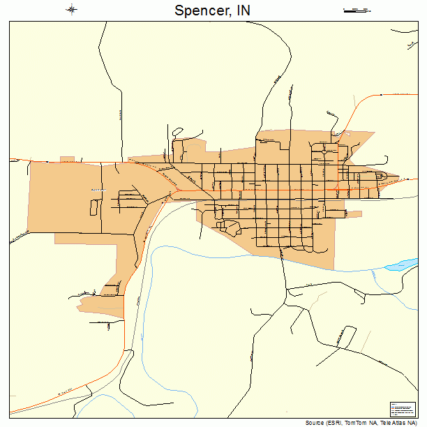 Spencer, IN street map