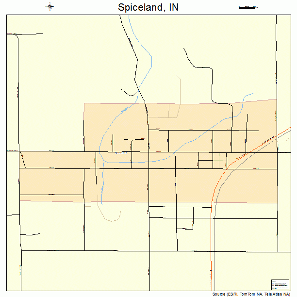 Spiceland, IN street map