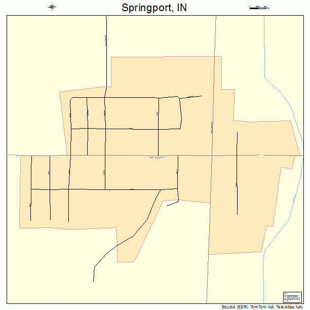 Springport, IN street map