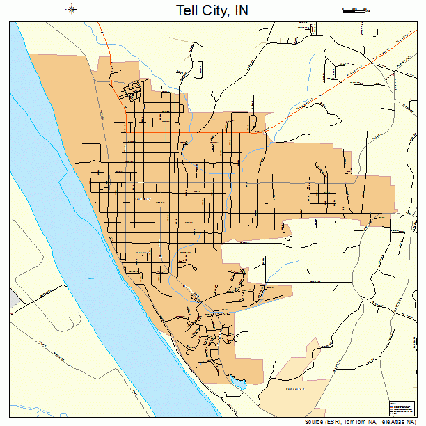 Tell City, IN street map