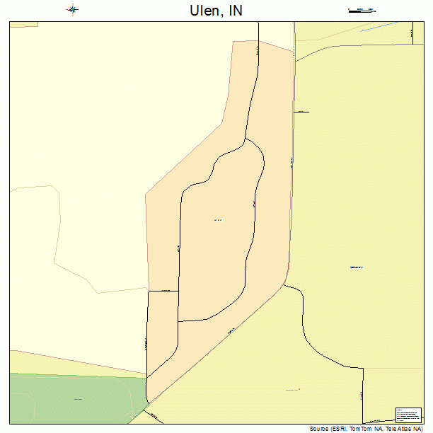 Ulen, IN street map