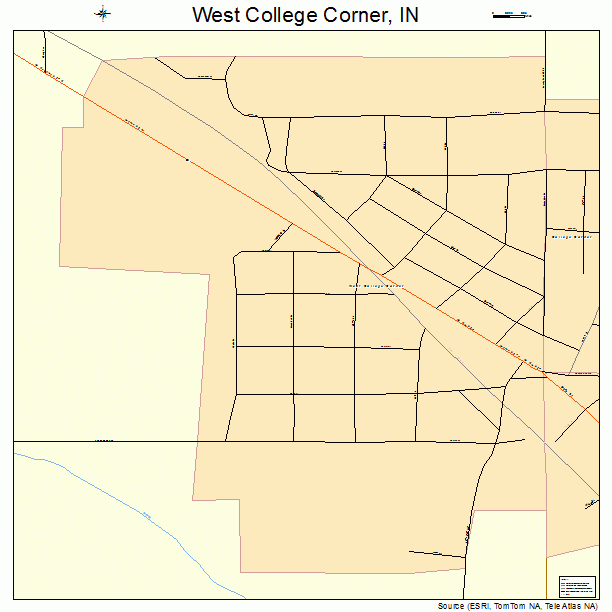 West College Corner, IN street map
