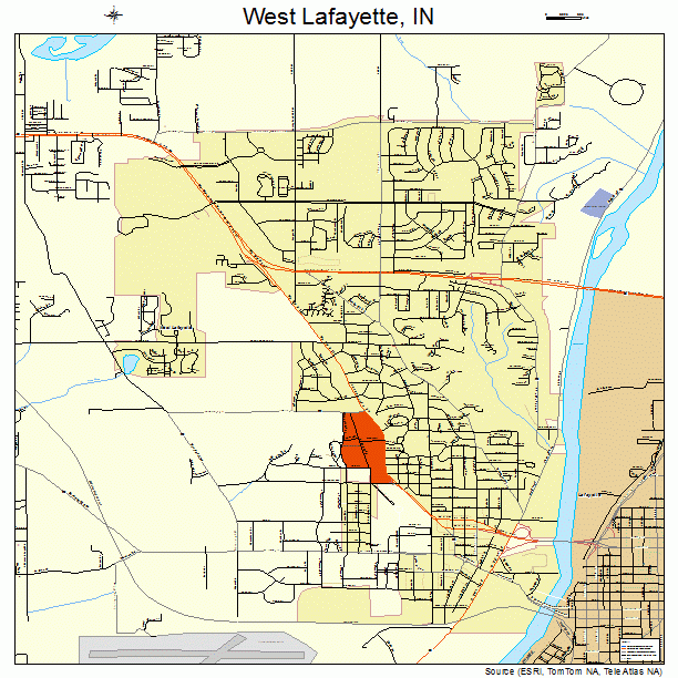 West Lafayette, IN street map